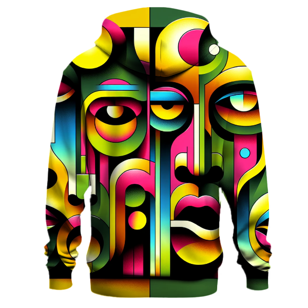 Groovy Pop Art Faces Hoodie