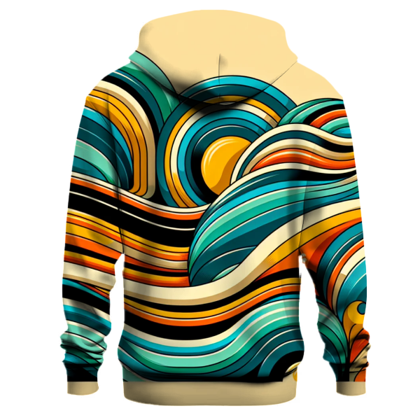 Retro Stripes and Waves Hoodie