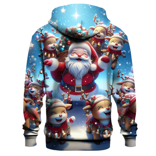 Jolly Santa's Reindeer Crew Hoodie