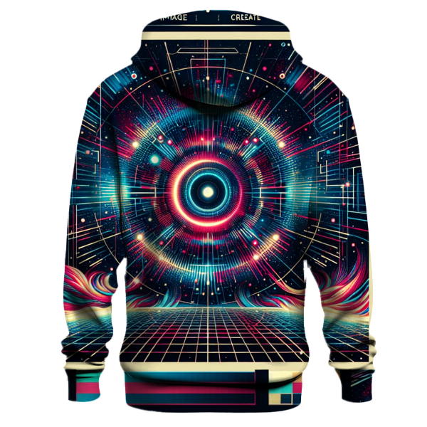 Galactic Neon Grid Hoodie