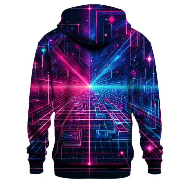 Neon Grid Universe Hoodie