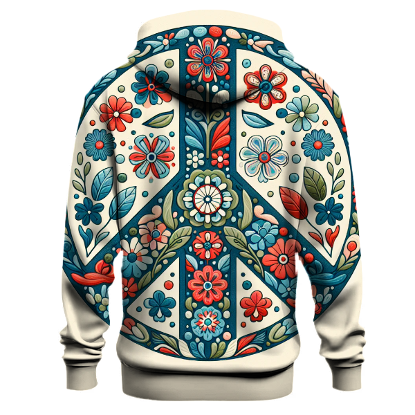 Chic Floral Peace Sign Hoodie