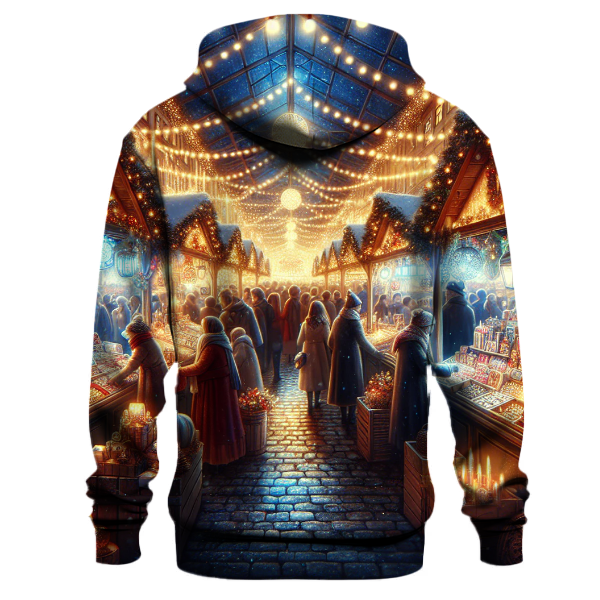 Festive Christmas Market Scene Hoodie