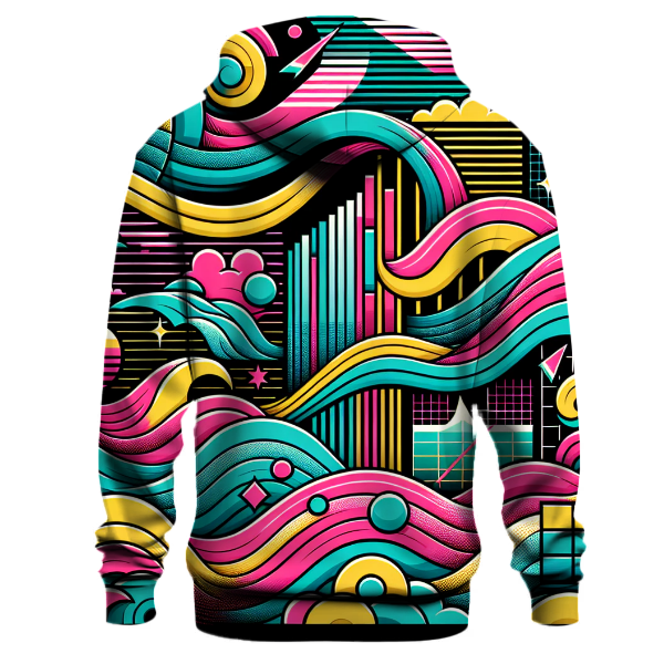 Retro 80s Wave Patterns Hoodie
