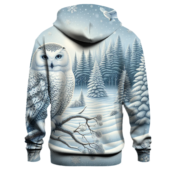 Snowy Owl in Winter Woods Hoodie