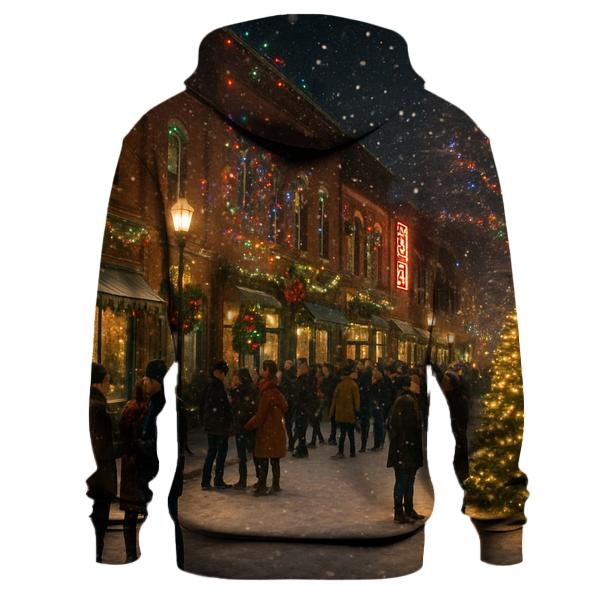 Christmas Lights on a City Street Design Hoodie