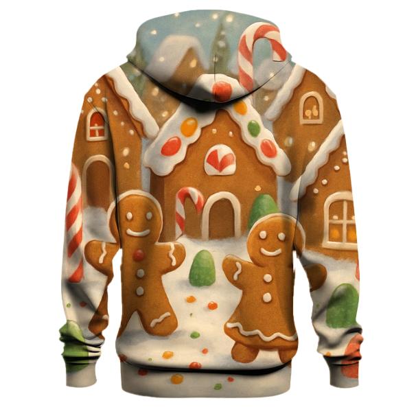 Joyful Gingerbread Village Scene Hoodie