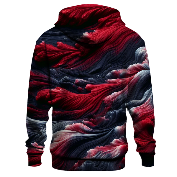 Crimson Waves Tie-dye Design Hoodie