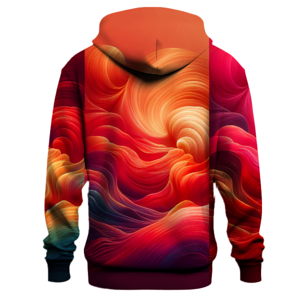 Crimson Ocean Pulse Hoodie