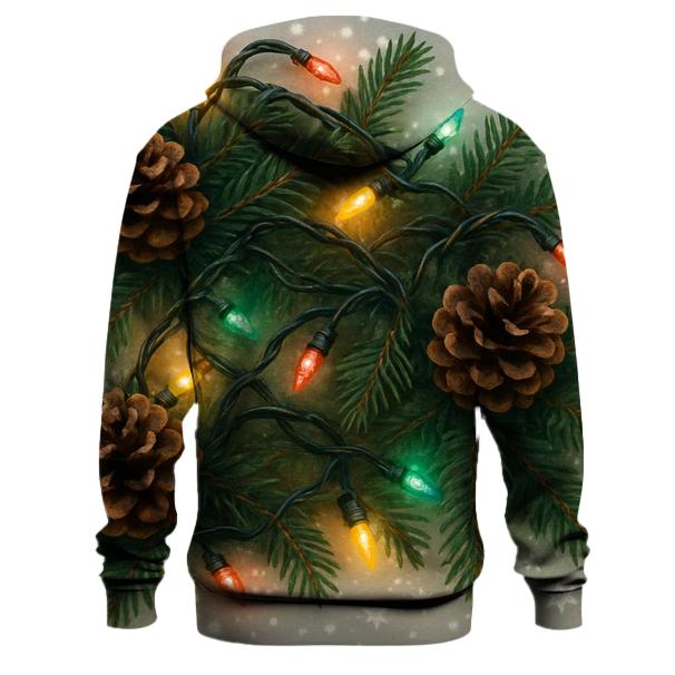 Christmas Lights and Pinecones Hoodie