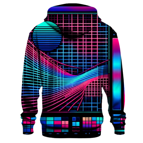 Neon 80s Gridlines Hoodie