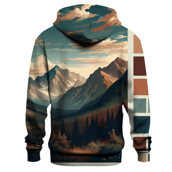 Earthy Tones Mountain Scene Hoodie