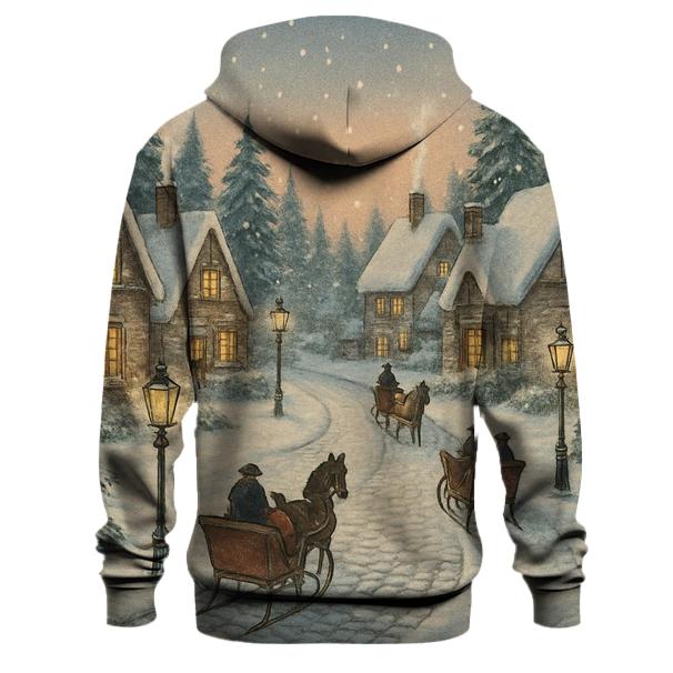 Vintage Christmas Village Scene Hoodie