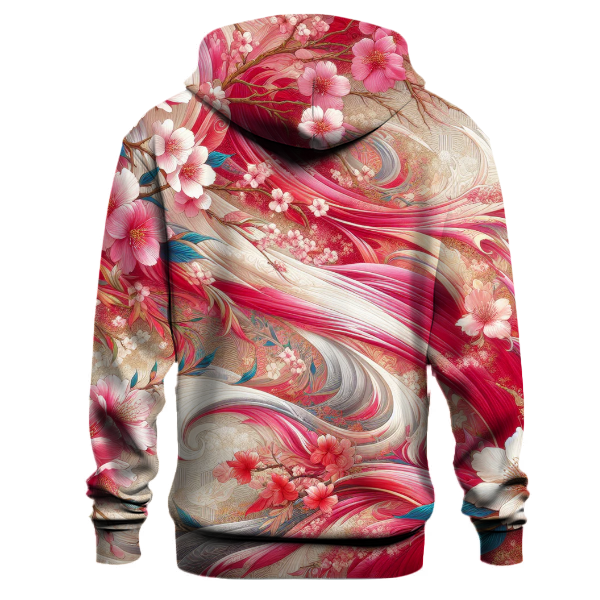 Fiery Cherry Blossom Burst Hoodie