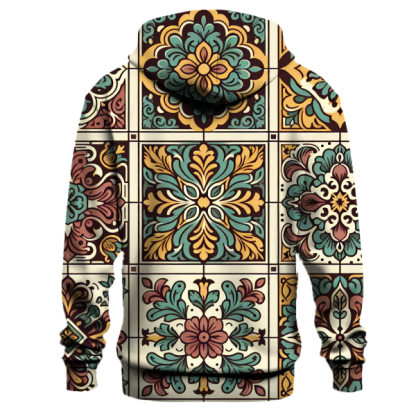 Classic 70s Floral Tiles Hoodie