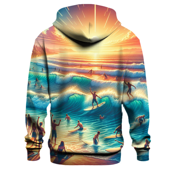 Surfing Sunset Splash Hoodie
