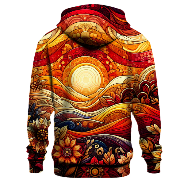 Fiery Sunset Bloom Hoodie