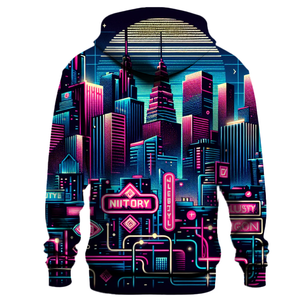 Neon Cityscape Vibes Hoodie