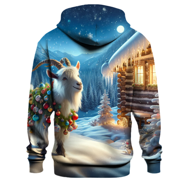 Festive Yule Goat with Ornaments Hoodie