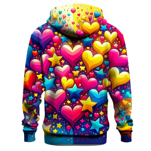 Groovy Hearts and Stars Hoodie
