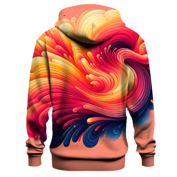 Sunset Coral Cascade Hoodie
