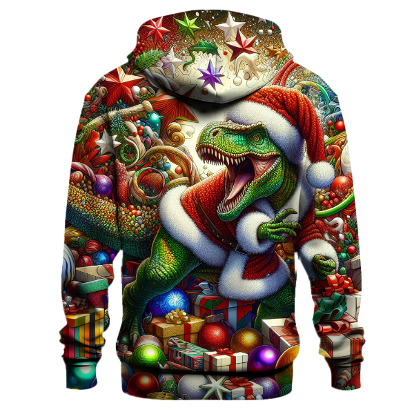 Festive Dinosaur Christmas Hoodie