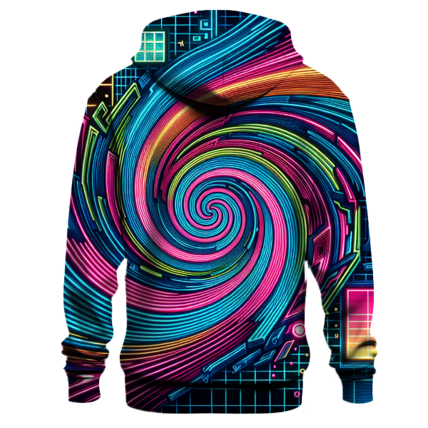 Neon Grid Vortex Hoodie