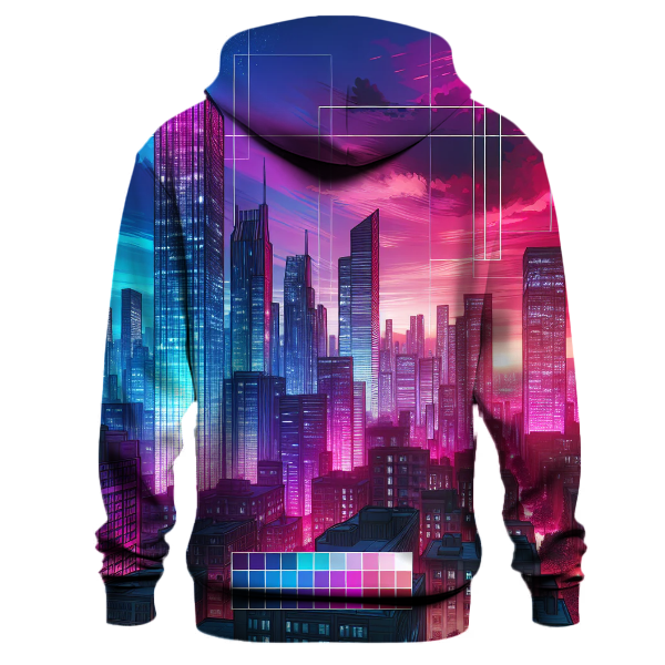 Colorful Urban Skyline Hoodie