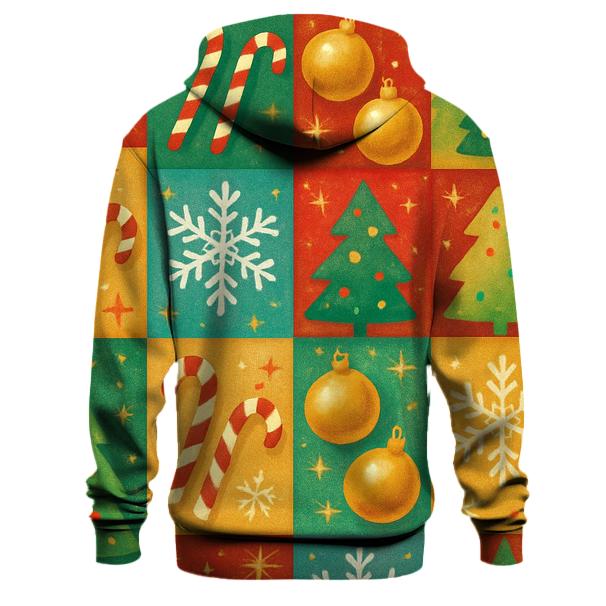 Joyful Christmas Wrapping Paper Collage Hoodie