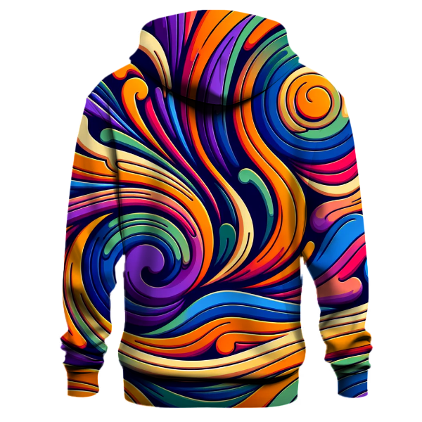 Funky 70s Abstract Swirls Hoodie