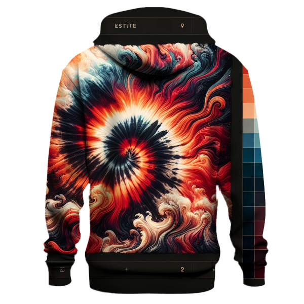 Fiery Waves Tie-Dye Design Hoodie