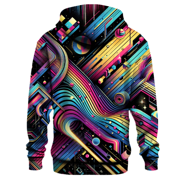 Cosmic Synthwave Stripes Hoodie