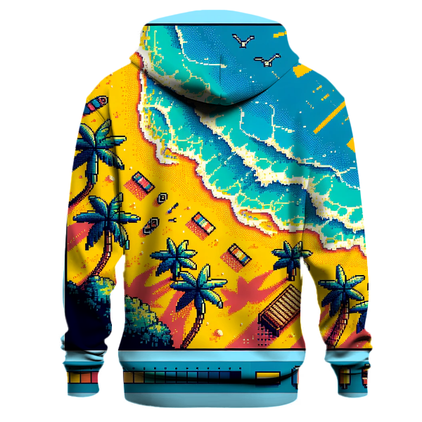 Pixelated Beach Paradise Hoodie