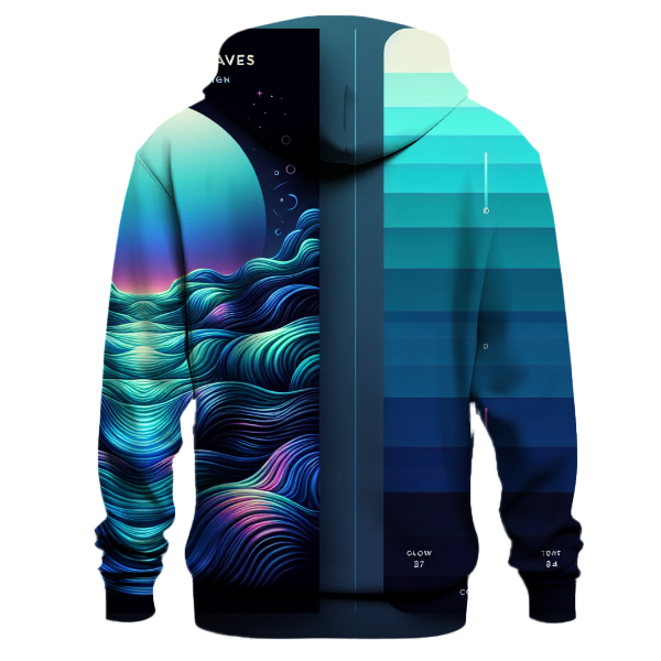 Iridescent Midnight Waves Hoodie