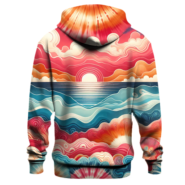 Coral Reef Sunset Tie-Dye Hoodie