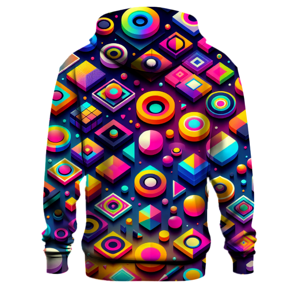 Neon Geometric Playground Hoodie