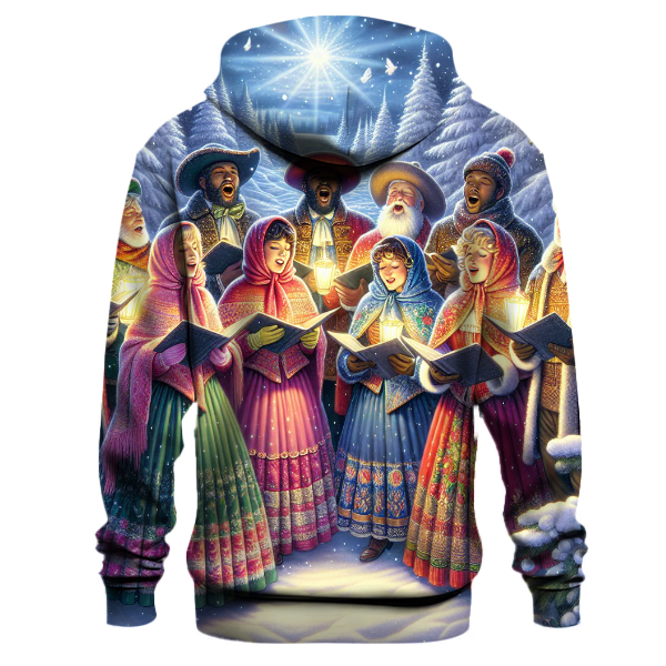 Joyful Christmas Caroler Scene Hoodie
