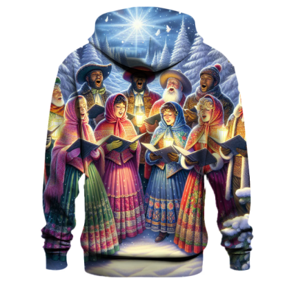 Joyful Christmas Caroler Scene Hoodie