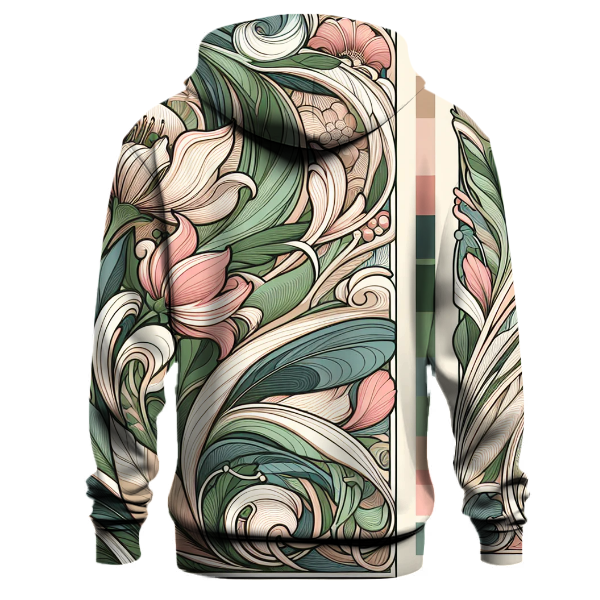 Elegant Art Nouveau Floral Hoodie