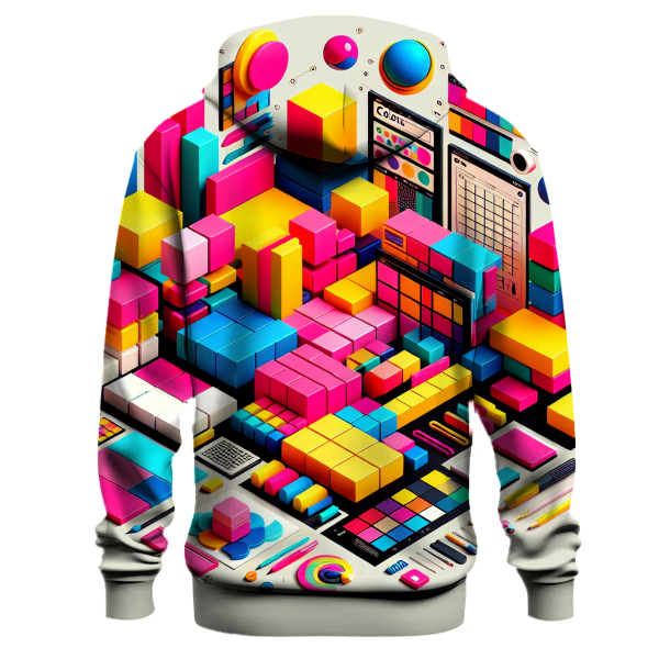 Funky 80s Color Block Hoodie