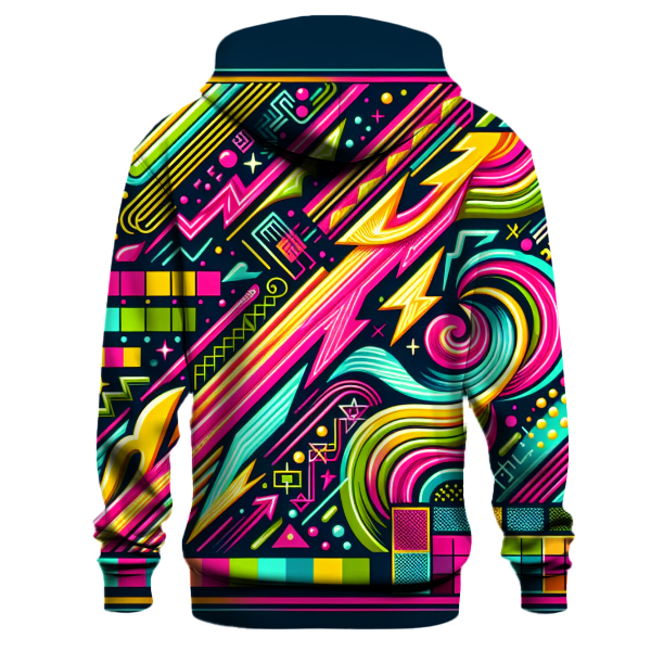 Neon Floral Delight Hoodie