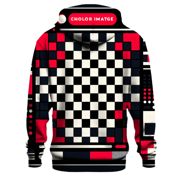 Retro Checkerboard Style Hoodie