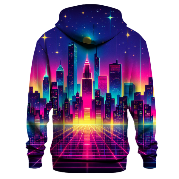 Synthwave Neon Cityscape Hoodie