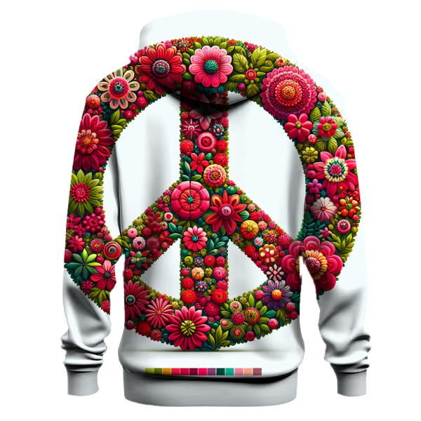 Floral Peace Sign Hoodie