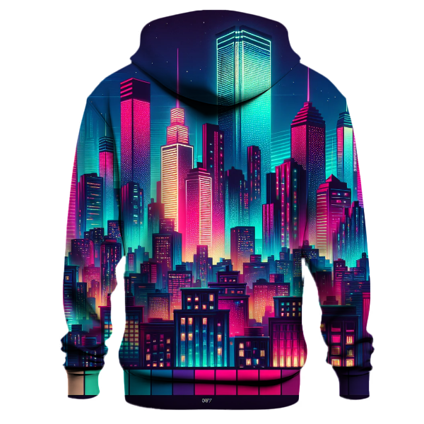 Dreamy Neon Cityscape Hoodie