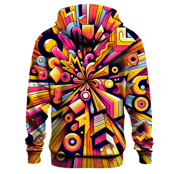 Neon Burst Patterns Hoodie