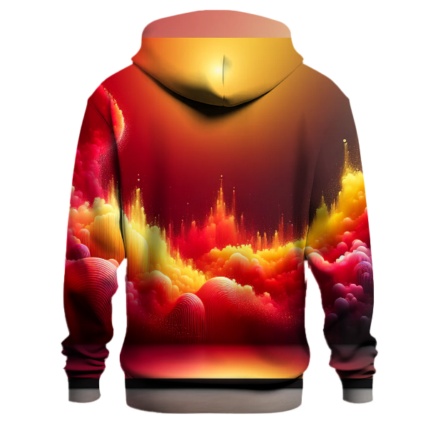 Crimson Sunrise Splash Hoodie