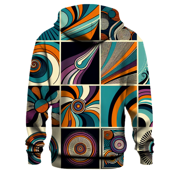 Funky Spirals and Stripes Hoodie