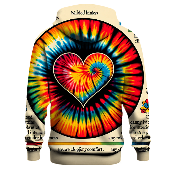 Funky Tie Dye Heart Hoodie