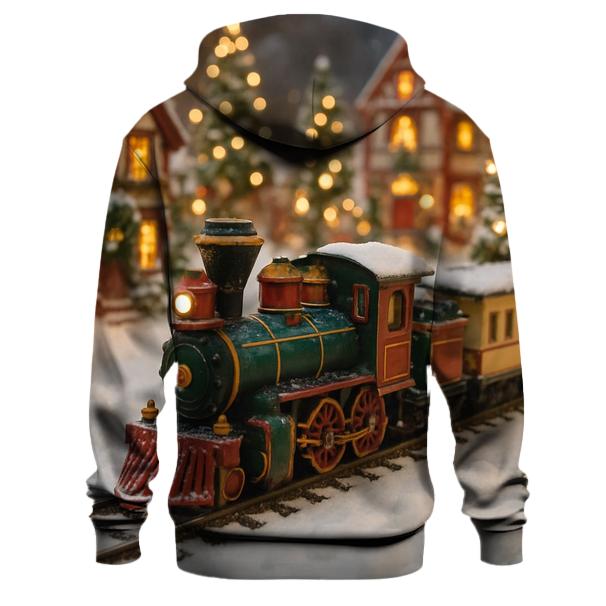 Toy Train Christmas Village Hoodie
